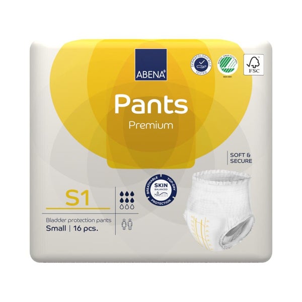 Abena Pants Premium Windelhosen Gr. S1, 1400 ml 6X16 St