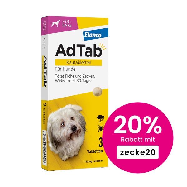 AdTab Hund 2,5 - 5,5 kg Kautablette 3 St