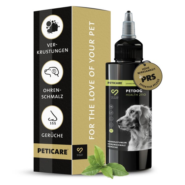 Peticare Ohren-Reiniger für Hunde, löst Schmutz & Verkrustungen, bei Gerüchen 100 ml