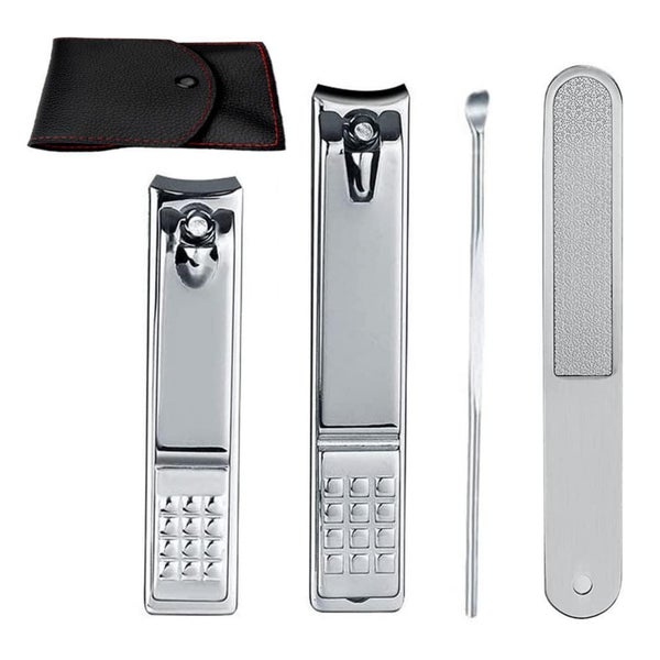Econtal Nagelknipser Set groß & klein mit Nagelfeile und Etui - Edelstahl