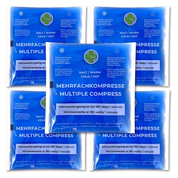 LisaCare Mehrfachkompressen Warm/Kalt Set Mittel 15cmx14cm 5 St