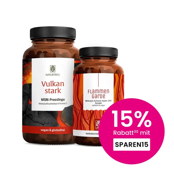 MSM, Kurkuma & Weihrauch Vorteilspaket: Methylsulfonylmethan trifft Ayurveda Kur in einem veganen Bundle - VULKANSTARK & FLAMMENGARDE - NATURTREU® 292.0 g