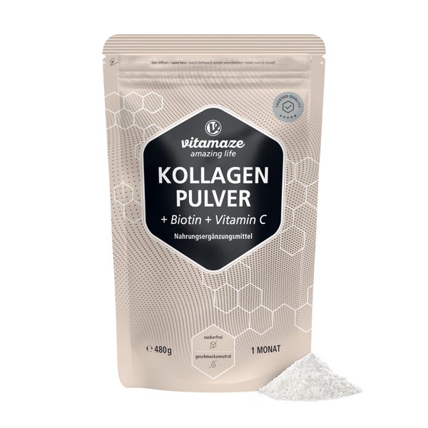 Kollagen Pulver + Biotin + Vitamin C 480 g