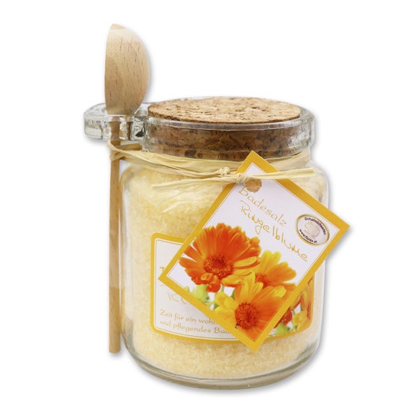 Florex Badesalz Ringelblume Glas mit Holzlöffel 300 g