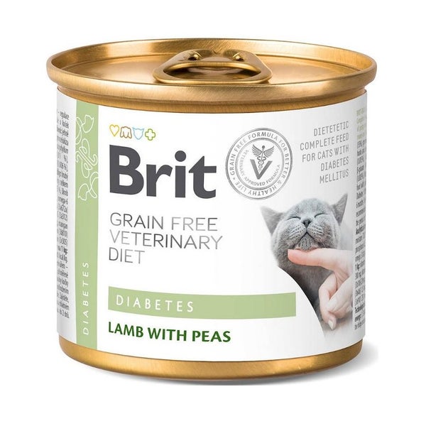 BRIT Veterinary Diet Diabetes Lamb Pea Nassfutter für Katzen bei Diabetes 0,2 kg