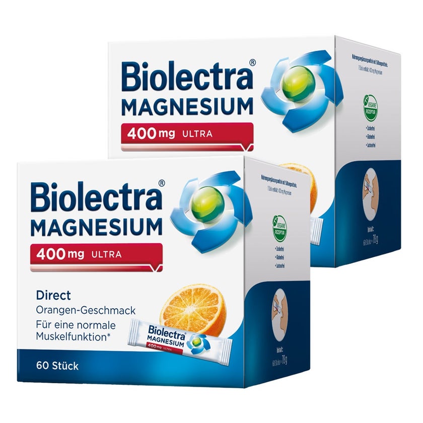 Biolectra® MAGNESIUM 400 mg ULTRA Direct Doppelpack 2X60 St