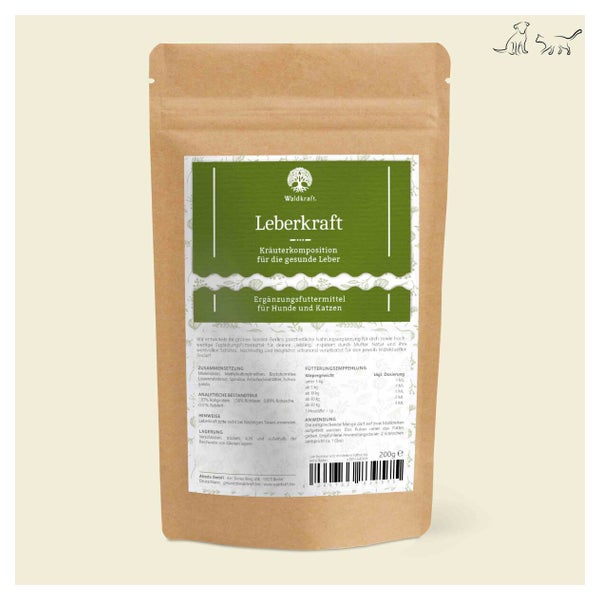 Leberkraft - Kräutermischung für die Leber von Hund und Katze - Nachfüllpack 200g 0.2 kg