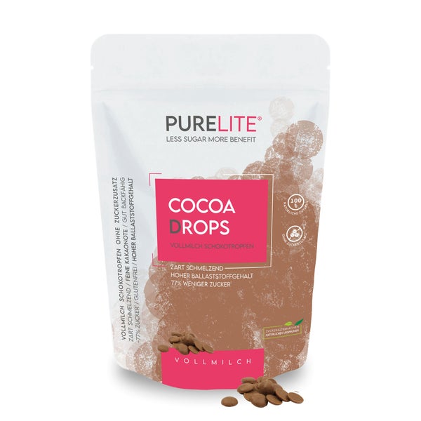PURELITE Cocoa Drops Vollmilch – zuckerreduzierte Schoko