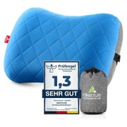 HIKENTURE Aufblasbares Reisekissen mit Baumwollbezug, Blau