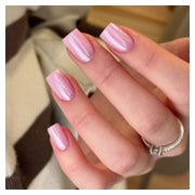 Nagel Chrome Glitzer Babyrosa kurz eckig zum Aufkleben 24er 1 St
