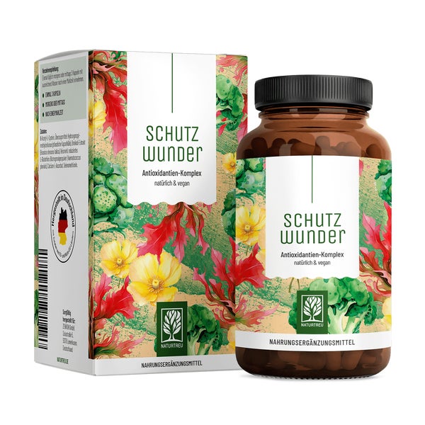 Antioxidantien Komplex mit NAC, L-Glutation, Astaxanthin und Brokkoli-Extrakt - SCHUTZWUNDER - 90 vegane Kapseln - NATURTREU® 90 St