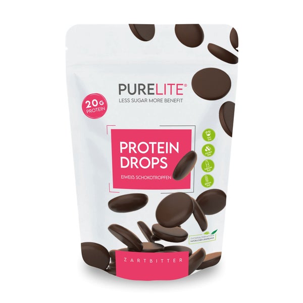 PURELITE Protein Drops Zartbitter -  vegane Schokodrops