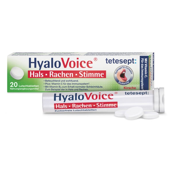 Tetesept Hyalovoice Hals Rachen Stimme Lutschtabl. 20 St