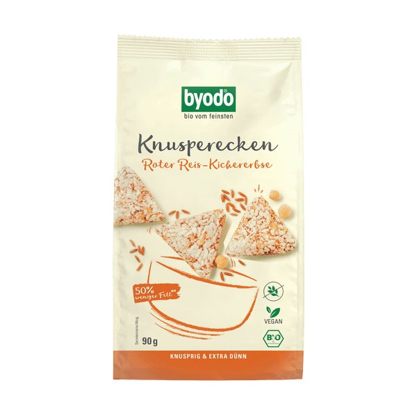 BYODO Knusperecken Roter Reis-Kichererbse 90 g