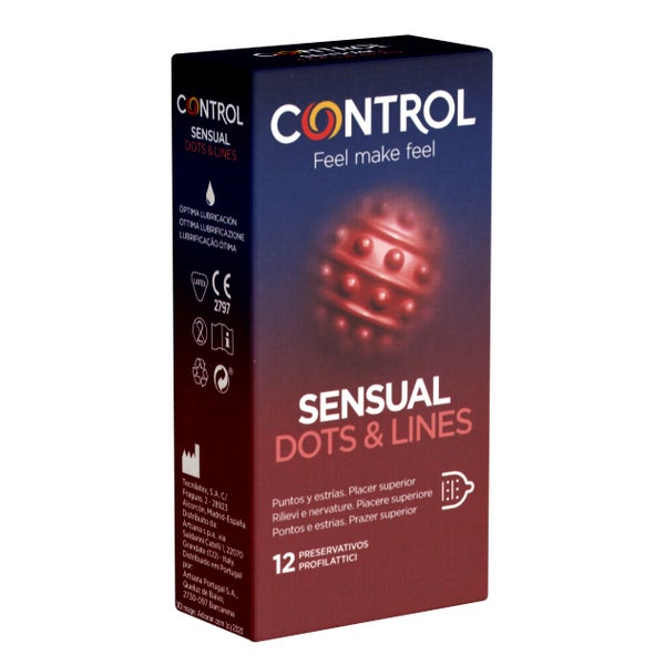 «SENSUAL Dots & Lines» tiefgehend stimulierende Kondome (12 Kondome) 12 St