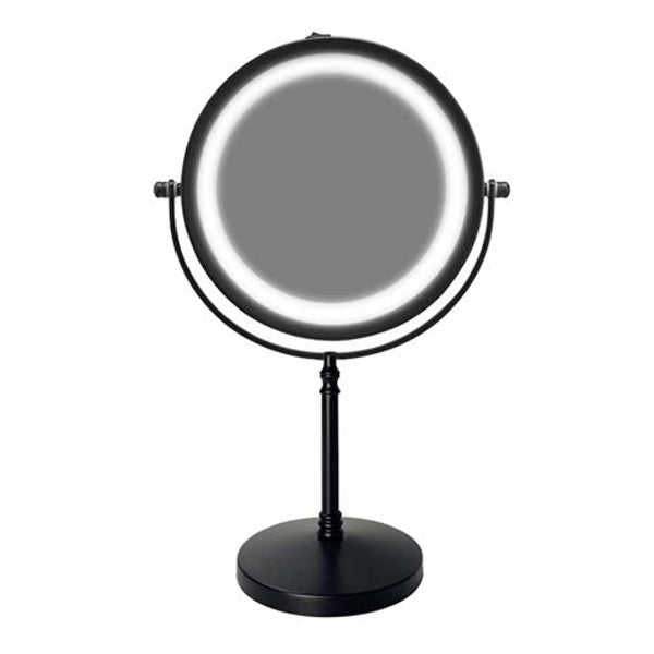 UNIQ LED-Kosmetikspiegel mit 10-facher Vergrößerung (Mattschwarz)