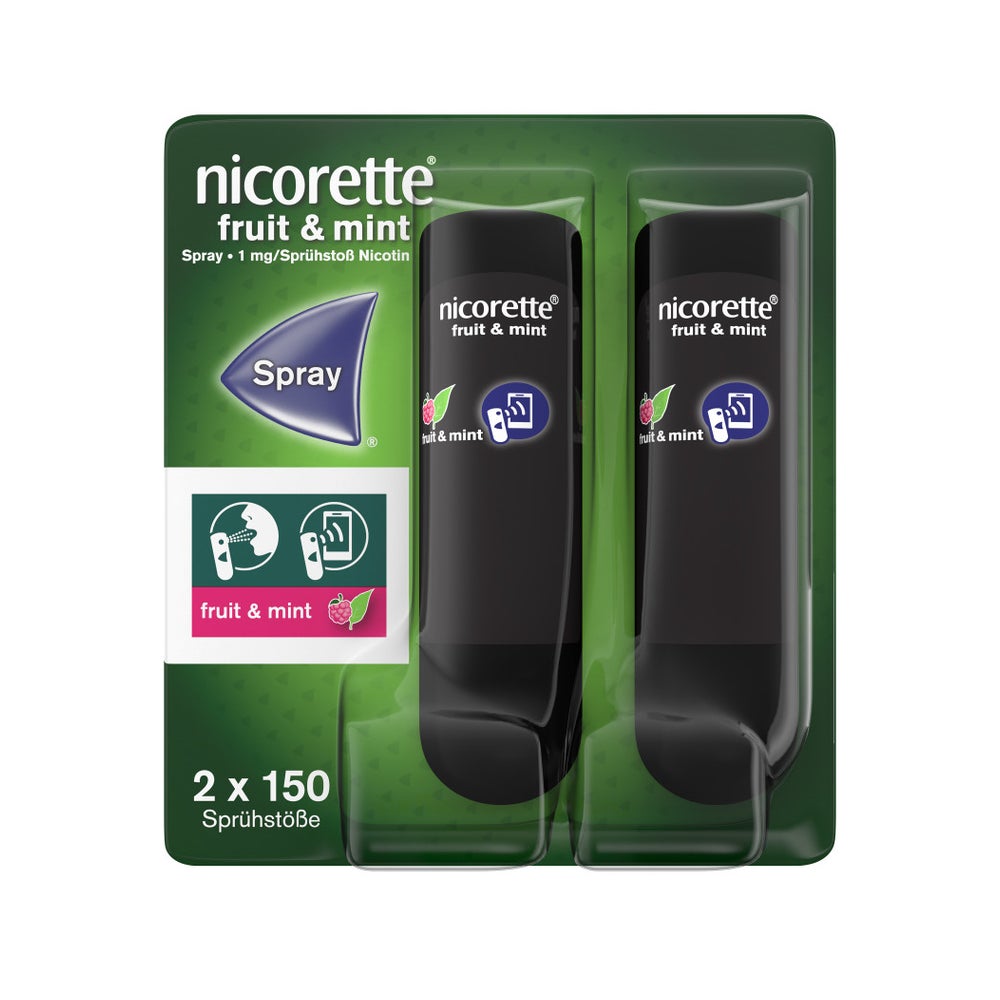 nicorette fruit & mint Spray zur Rauchentwöhnung 2 St