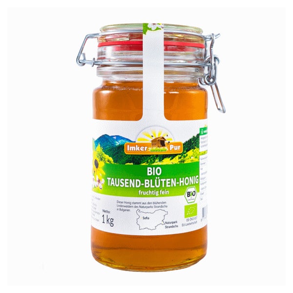 ImkerPur. Bio Tausend-Blutenhonig im Vorratsglas 1 kg