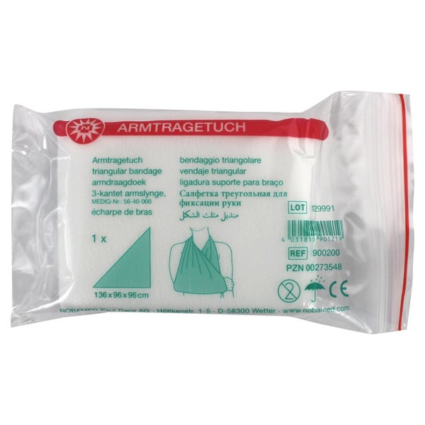 Noba Armtragetuch Dreiecktuch 136 x 96 x 96 cm, weiß, aus Vliesstoff 100 St