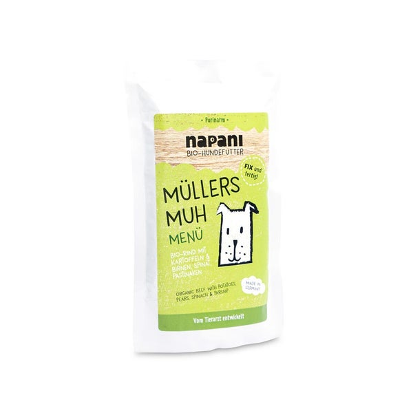 Bio Menü für Hunde Müllers Muh mit Rind und Kartoffeln 150 g