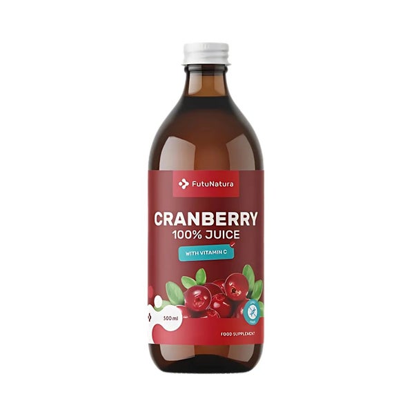 FutuNatura 100 % Cranberrysaft für Blase und Harnwege 500 ml