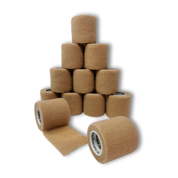 LisaCare latexfreie, kohäsiver Pflasterverband 5cm - Beige 12 St