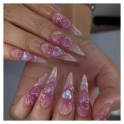 Künstliche Fingernägel Stiletto Neon 3D Herz Nagelkleber AKB 1 St