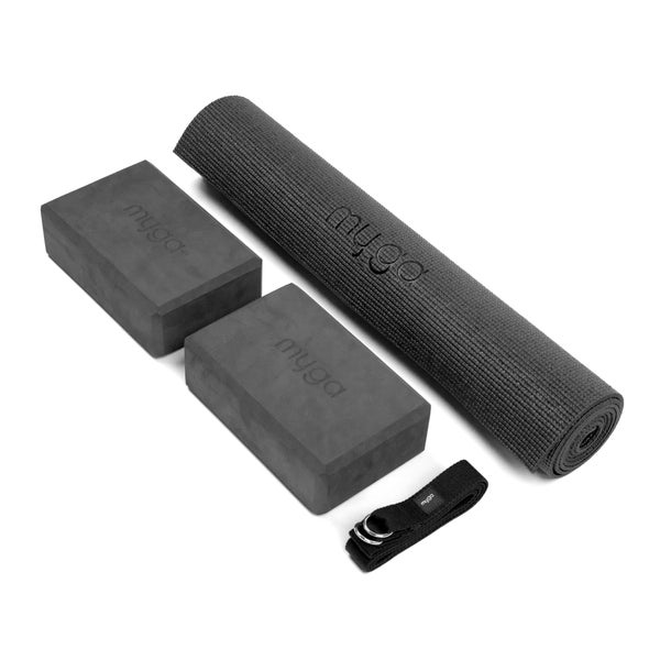 Myga Komplettes Yogamatten-Set - Schwarz 1 Set