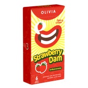 Produktabbildung: «Strawberry» Lecktücher – 6 Stück, Erdbeer-Aroma, Latex (6 Tücher) 6 St