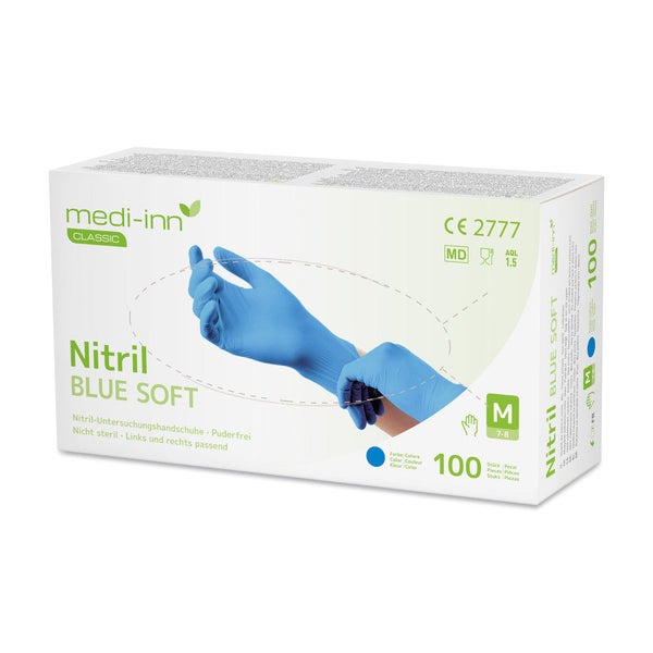 Medi-Inn Nitril blue soft Einmalhandschuhe, blau, puderfrei, Gr. L 1000 St