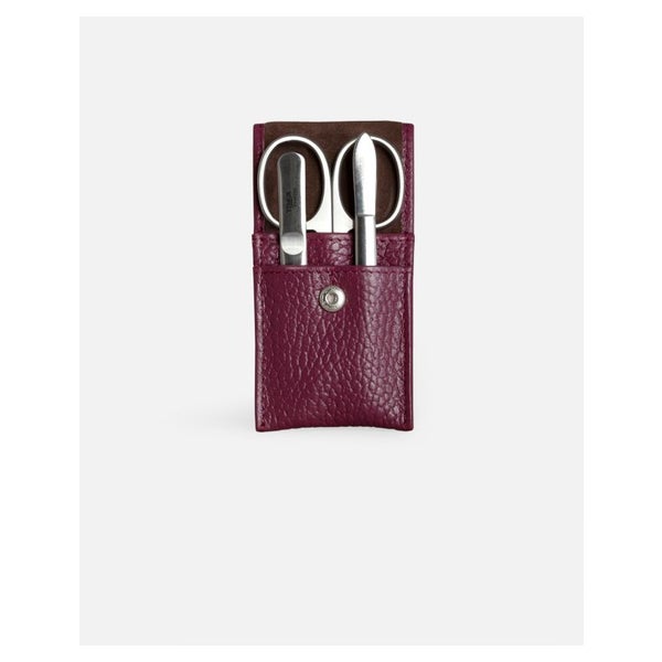 G&F Timor® 3-tlg Manikürset Leder weinrot Safirfeile 33110 1 St