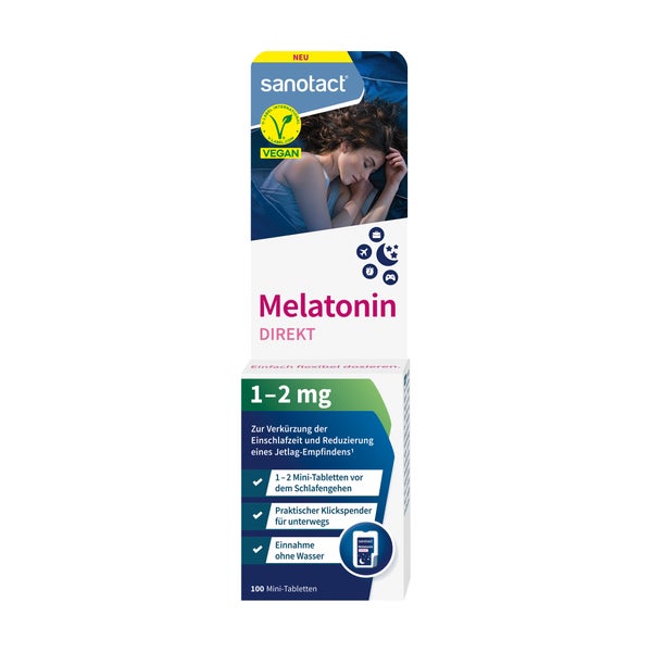 Sanotact Melatonin Direkt 1-2 Mg Tab.klickspender 100 St