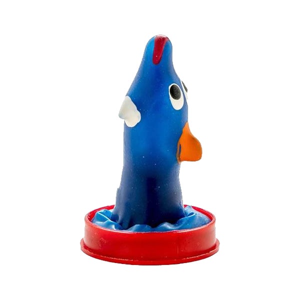 Scherzkondom mit Figur «Delfin» 1 Stück, handbemalt (1 Stück) 1 St