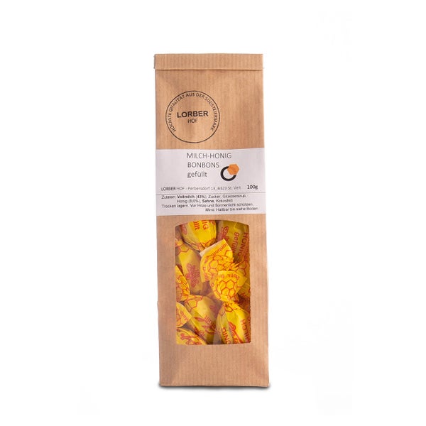 Milch-Honig Bonbons gefüllt 100g 100 ml