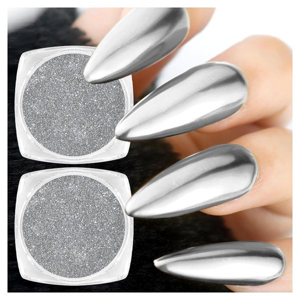 Nagelpulver Chrom Spiegeleffekt Pigment Nagelkunst 2 Stück s 1 St