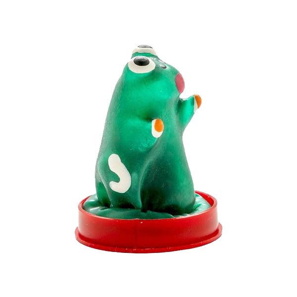 Scherzkondom mit Figur «Frosch» 1 Stück, handbemalt (1 Stück) 1 St