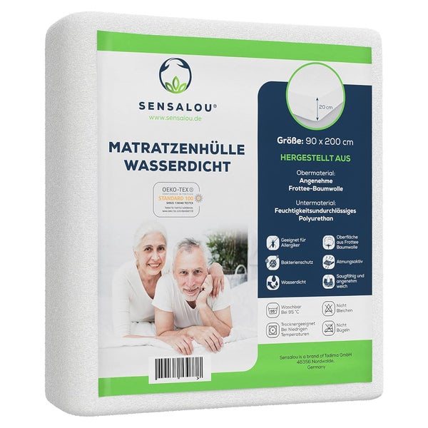 Sensalou Matratzenbezug wasserdicht - 90 x 200 x 20 cm 1 St