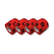 Produktabbildung: LisaCare Pfotenverband - Tierbandagen Rot - 5cm x 4,5m 4 St