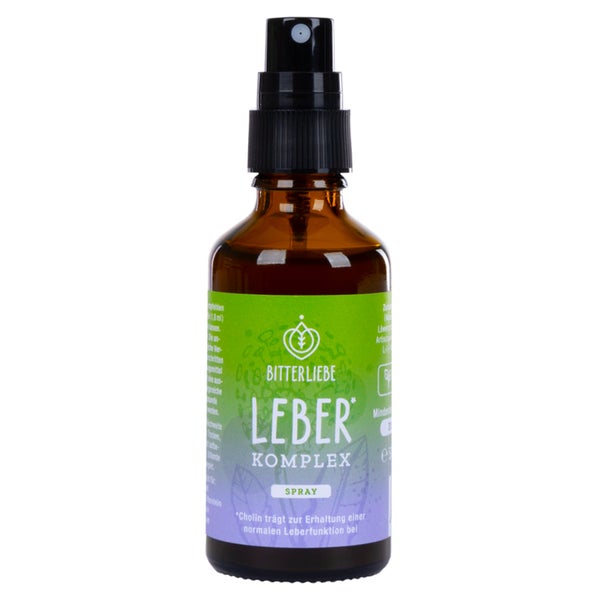 BitterLiebe Leber* Komplex Spray - Leberkur* - natürliche Unterstützung der Leberfunktion* mithilfe von Cholin - hochdosiert mit Mariendistel Artischocke Löwenzahn und Bitterstoffen 1x 50 ml