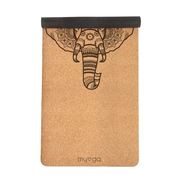 Myga Extra große Kork-Yogamatte - Elefant 1 St
