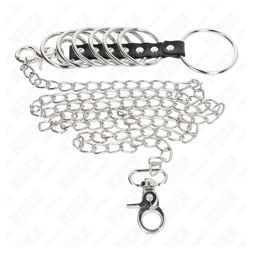 Kink - 7 Penisringe aus Metall + Leder und Metallkette 1 St gnstig kaufen  | medpex