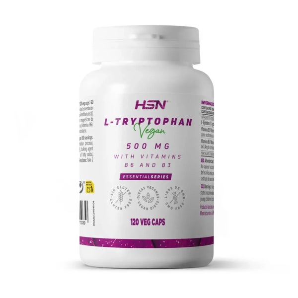 L-TRYPTOPHAN 500 mg + VITAMIN B6 & B3 - 120 veg caps 60 St