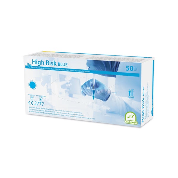 Medi-Inn Nitril High Risk blue Chemikalienschutzhandschuhe puderfrei, Gr. XXL 50 St