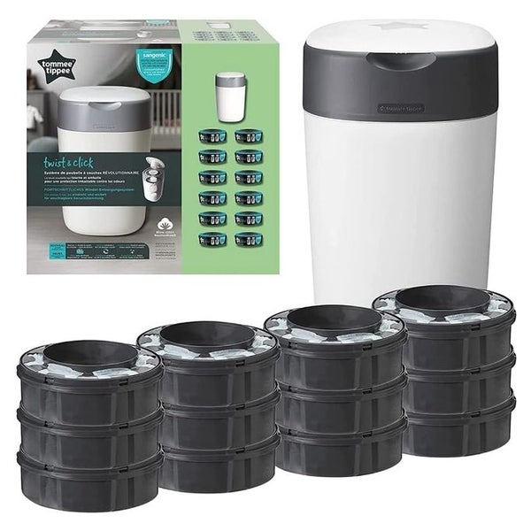 Tommee Tippee Windeleimer Twist & Click Sangenic Tec Starterset 13 St