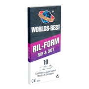 «Ril Form Rib & Dot» Kondome mit Rippen und Noppen (10 Kondome) 10 St
