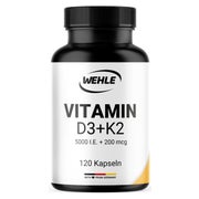 Vitamin D3 5000 IE + K2 200 µg - 120 Kapseln - Wehle 120 St