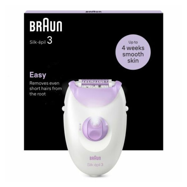 Braun Silk-épil 3, kabelgebundener Epilierer für eine einfache Haarentfernung, wochenlang seidig-glatte Haut, 3-000, Lila 1 St