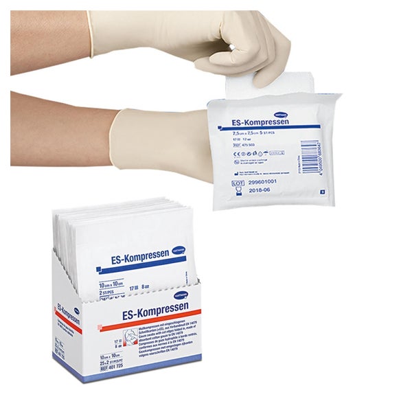 Hartmann ES-Kompressen steril 12- lagig 20 x 5 Stück - 10 x 10 cm