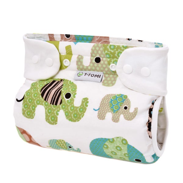 T-TOMI Spreizhöschen Druckknöpfe Green elephants (5-9kg) 1 St