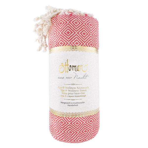 GREENDOOR Hamam Tuch Rautenmuster pink/weiß 1 St